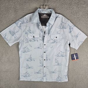 Croft & Barrow Mens Shirt Medium Vented Quick Dry Short Sleeve Marlins NWT